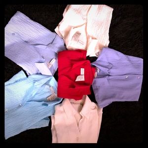 Variety-Basic Crinkle Cut Button Down Shirts